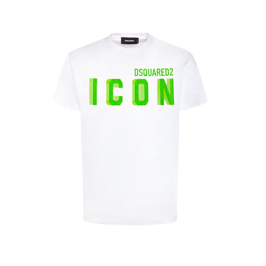 T-shirt ICON Bianca con logo verde