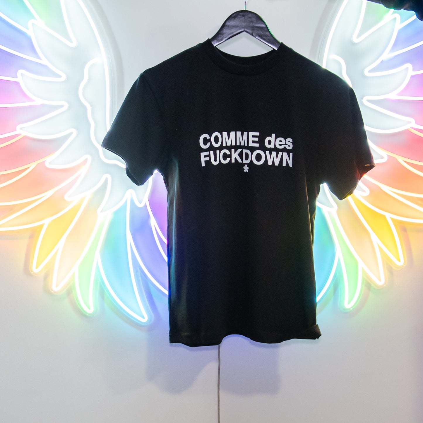t shirt logo nera comme des fuckdown