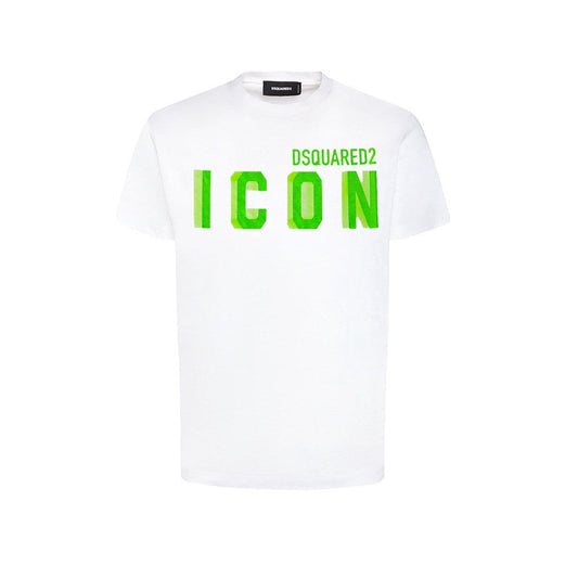 T-shirt ICON Bianca con logo verde