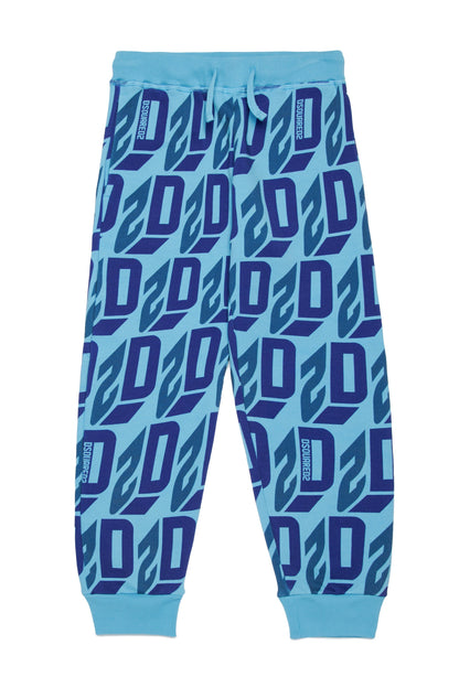 Pantaloni jogger allover logo D2 effetto 3D