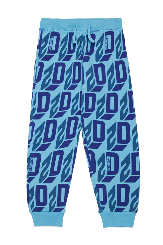 Pantaloni jogger allover logo D2 effetto 3D
